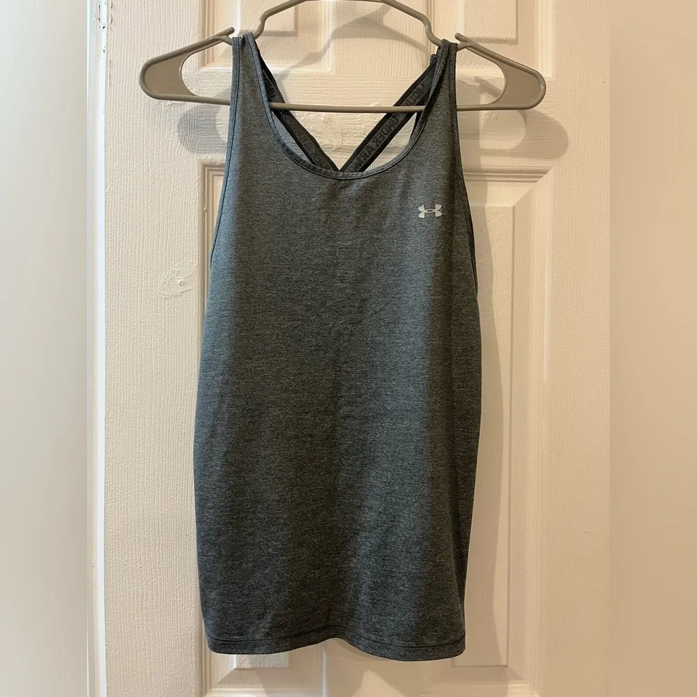 Under Armour Heather Gray and Black Tank Tops - Picture 2 of 5
